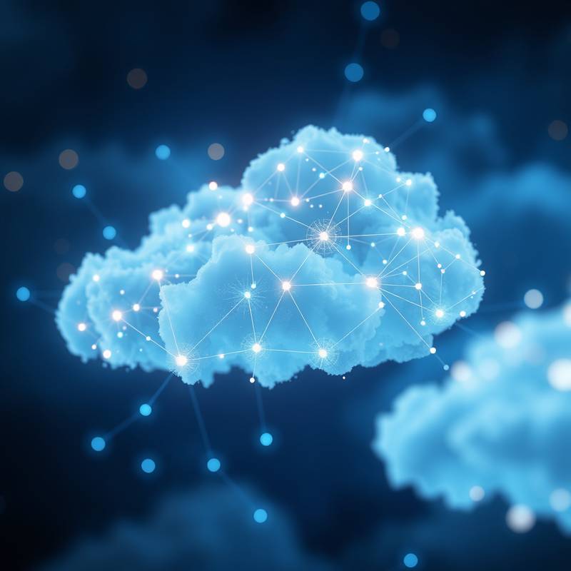 Cloud network graphic representing cloud computing.