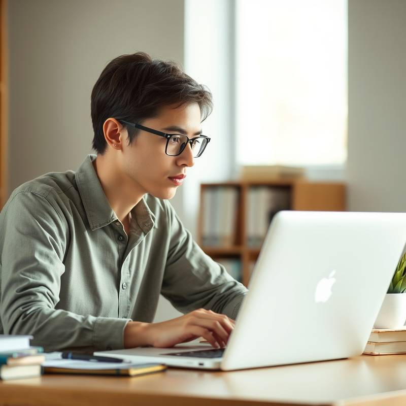 Person studying at a desk with a laptop, highlighting effective online learning strategies.